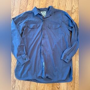 VTG Banana Republic Civilian Reserve BRCR Military Field Utility Shirt XL Blue